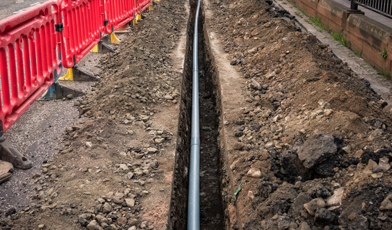 water pipe trench